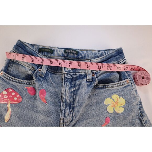 Wild Fable Painted D blue jeans Hippies seventies Peace Retro‎ Size - Picture 12 of 14